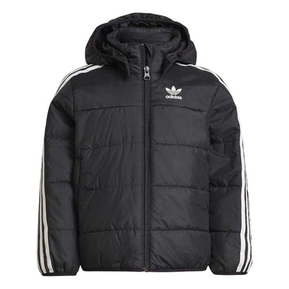Black - Front - Adidas Childrens-Kids Originals 3 Stripes Puffer Jacket