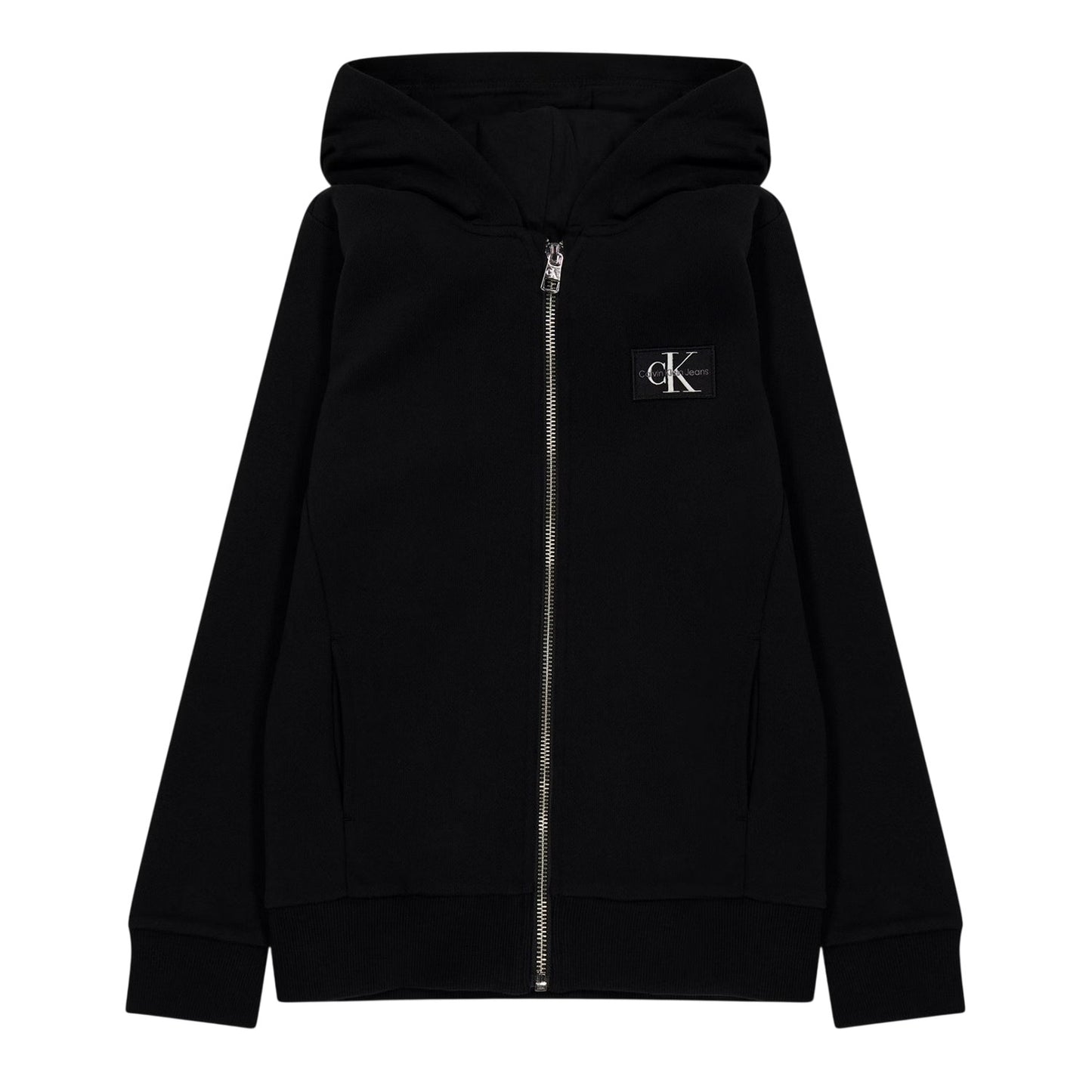 Black - Front - Calvin Klein Childrens-Kids Jeans Hooded Sweatshirt