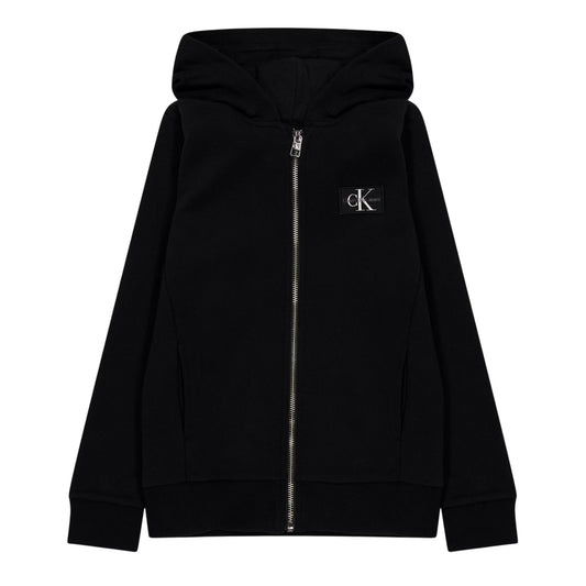 Black - Front - Calvin Klein Childrens-Kids Jeans Hooded Sweatshirt