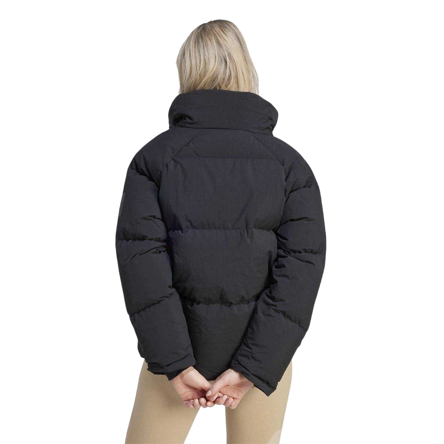 Black - Back - Adidas Womens-Ladies Down Filled Oversized Puffer Jacket