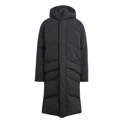 Black - Front - Adidas Mens Down Filled Longline Puffer Jacket