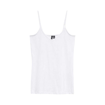 Bright White - Front - Vero Moda Womens-Ladies Cotton Blend Vest Top