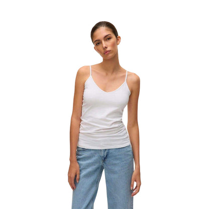 Bright White - Side - Vero Moda Womens-Ladies Cotton Blend Vest Top