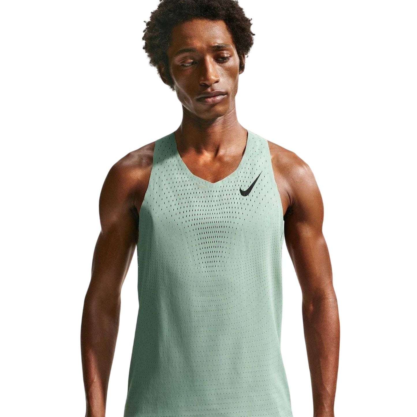 Green - Front - Nike Mens Aero Swift Dri-FIT Vest Top