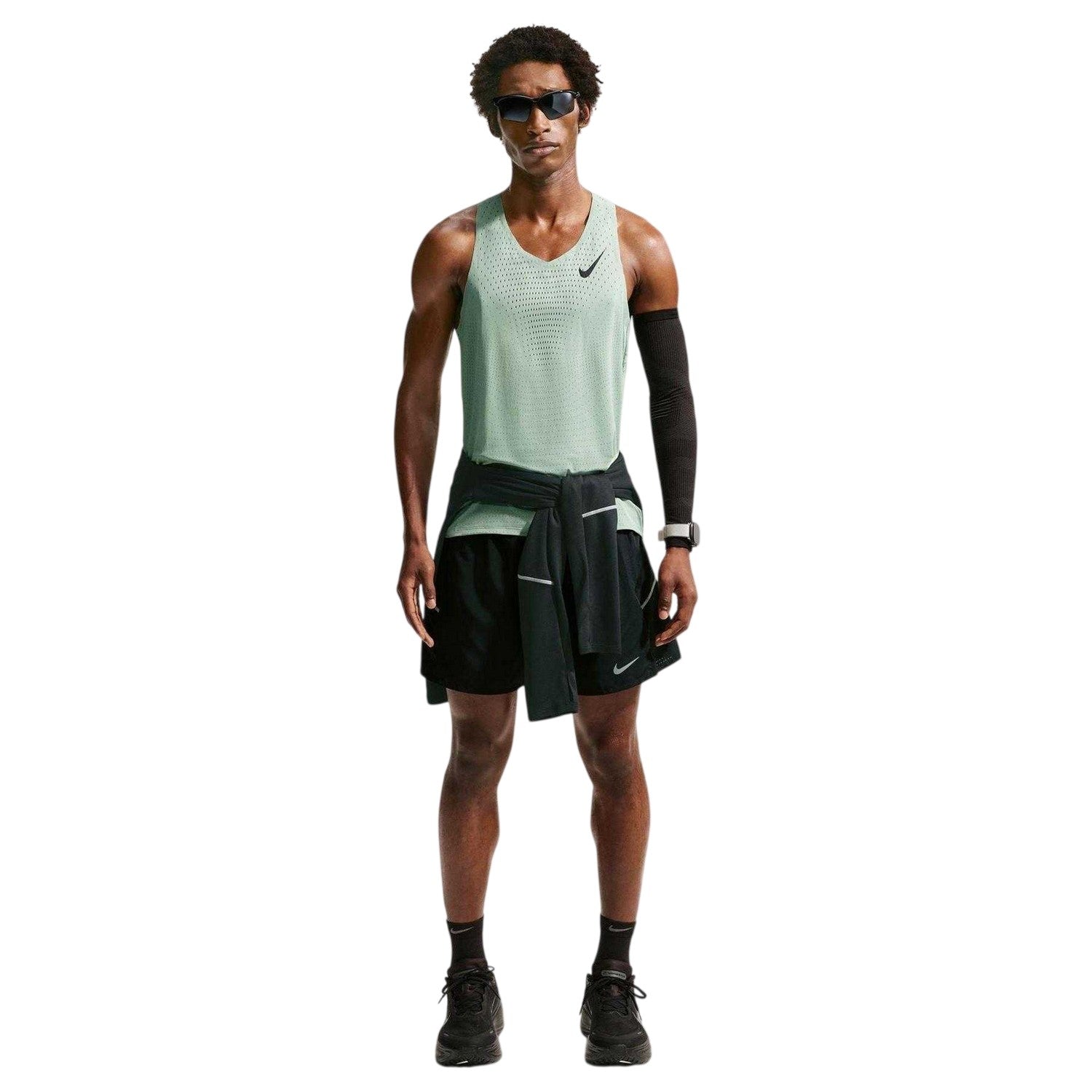 Green - Side - Nike Mens Aero Swift Dri-FIT Vest Top