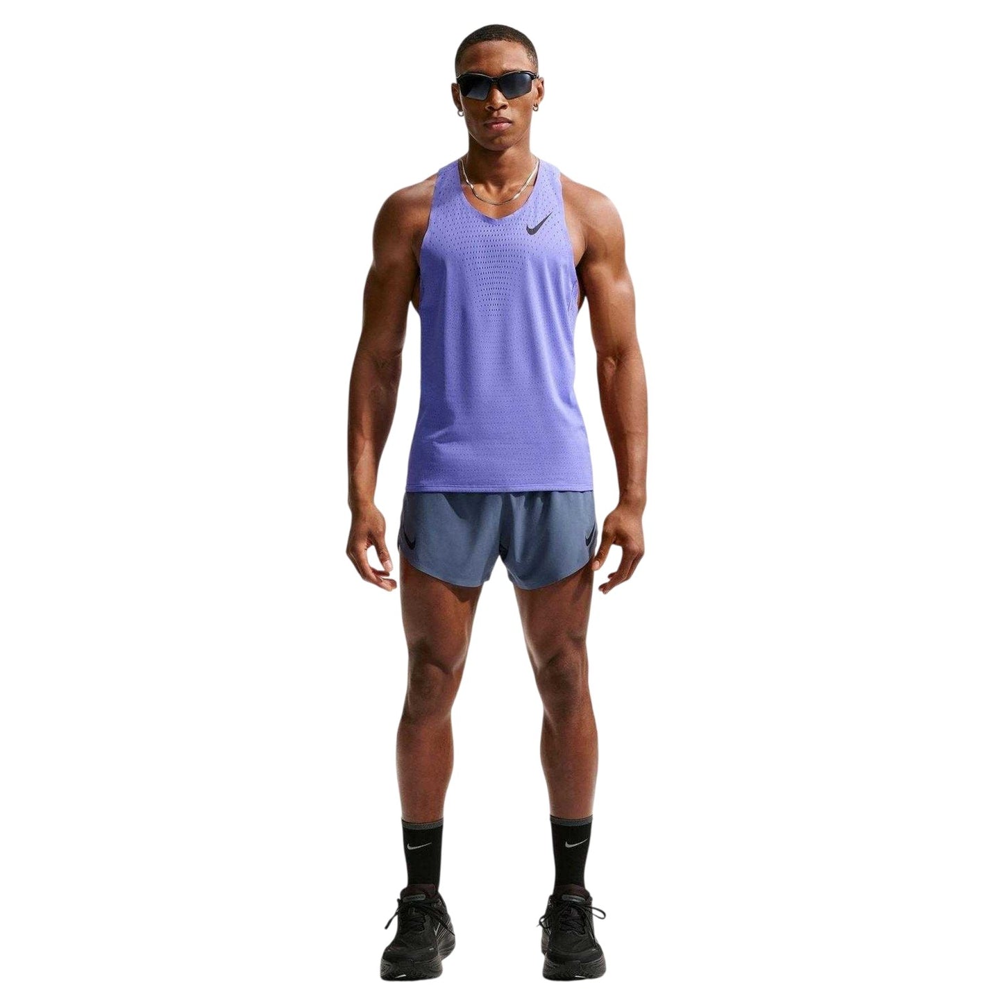 Sapphire - Side - Nike Mens Aero Swift Dri-FIT Vest Top