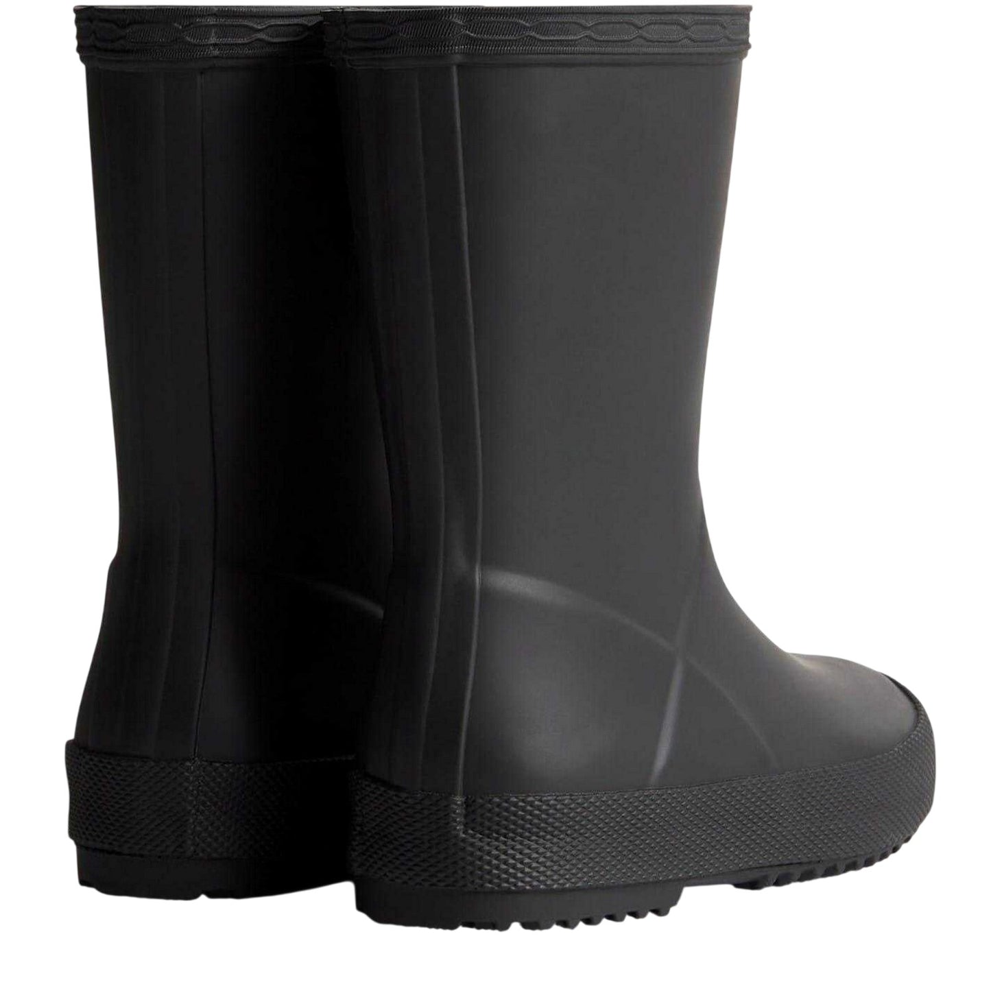 Black - Back - Hunter Childrens-Kids Flatform Wellington Boots