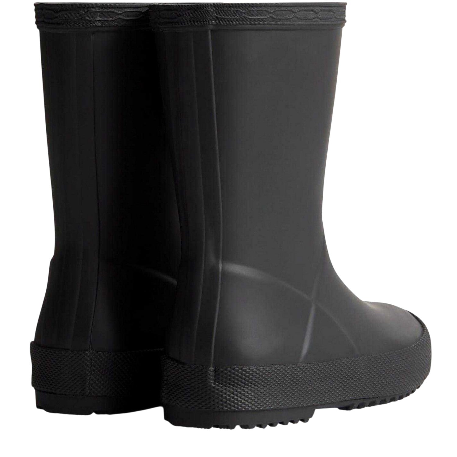 Black - Back - Hunter Childrens-Kids Flatform Wellington Boots