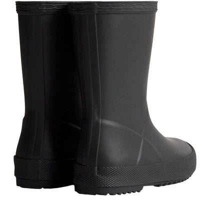 Black - Back - Hunter Childrens-Kids Flatform Wellington Boots