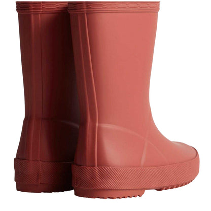 Red - Back - Hunter Childrens-Kids Flatform Wellington Boots