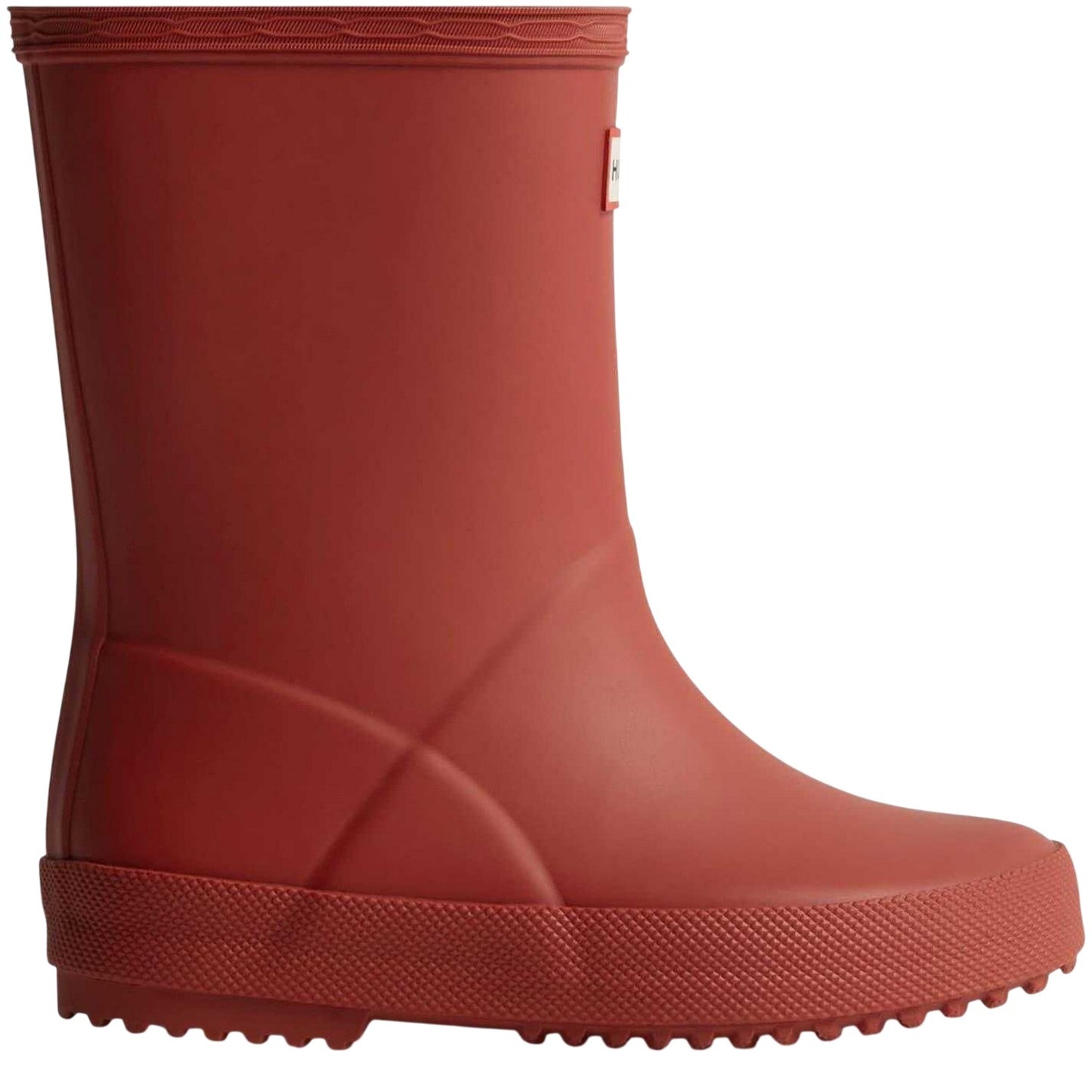 Red - Side - Hunter Childrens-Kids Flatform Wellington Boots
