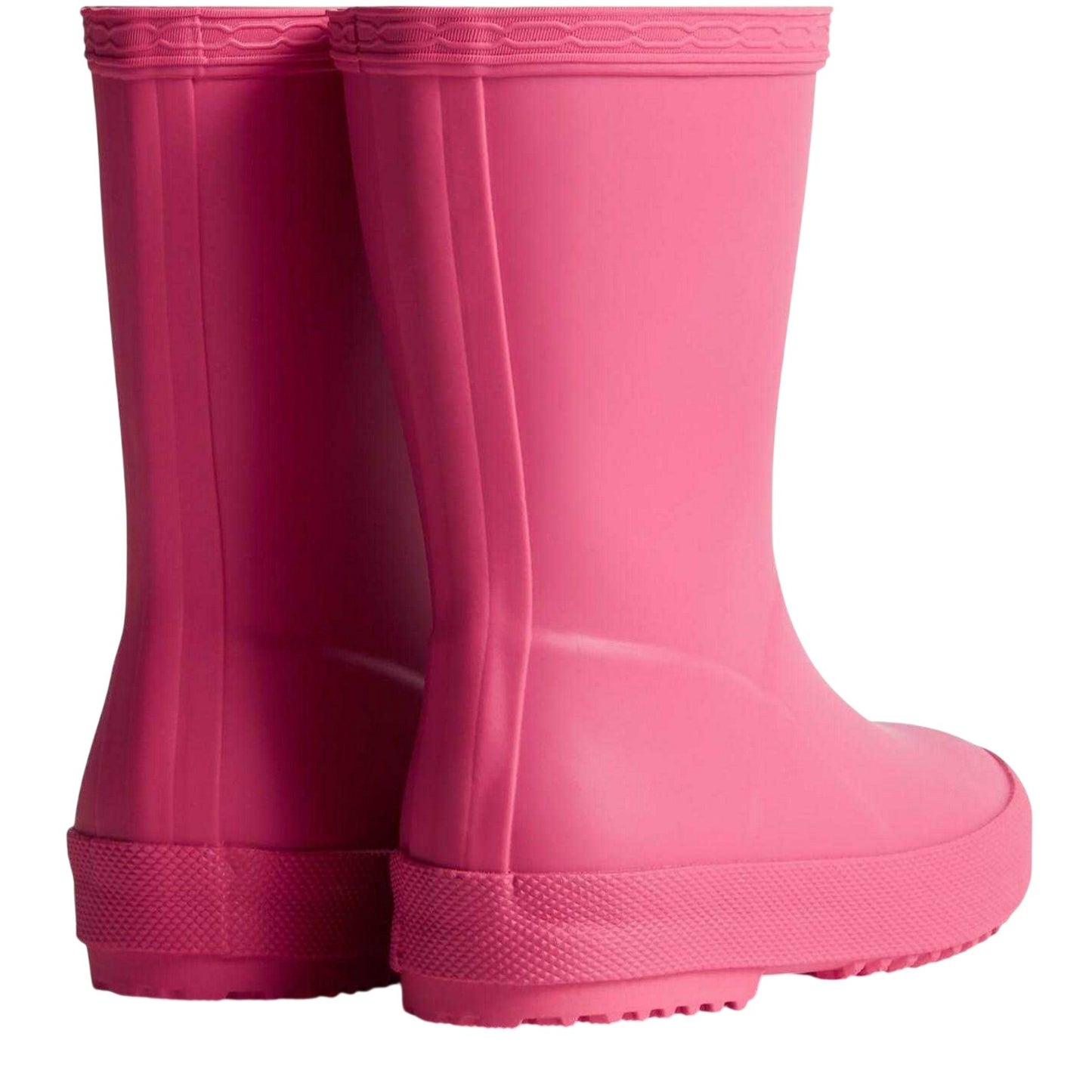 Pink - Back - Hunter Childrens-Kids Flatform Wellington Boots