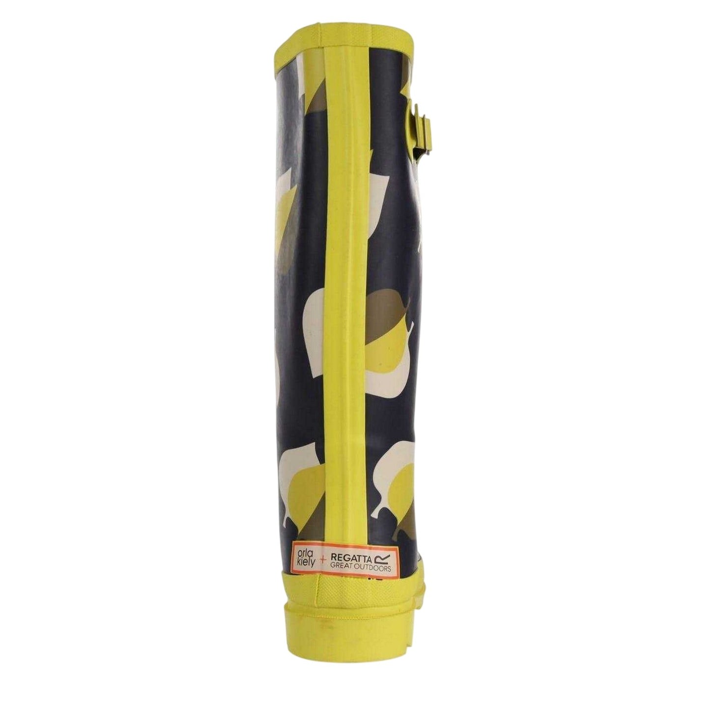 Black Shadow Elm Yellow Print - Back - Regatta Womens-Ladies Orla Kiely Leaf Print Wellington Boots