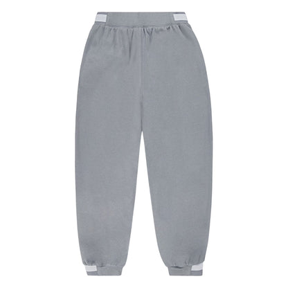 Grey - Back - Nike Childrens-Kids Air Jordan Fleece Logo Slim Joggers