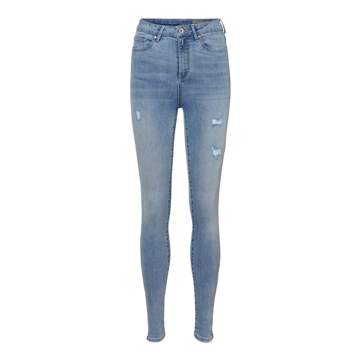 Blue Denim - Front - Vero Moda Womens-Ladies Denim Skinny Jeans