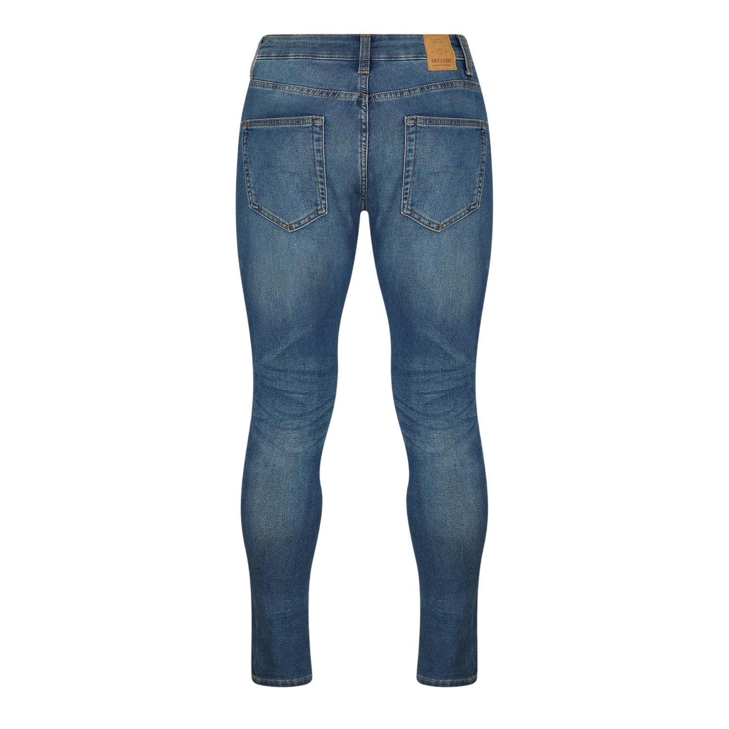 Blue - Back - Only Mens Denim Slim Jeans
