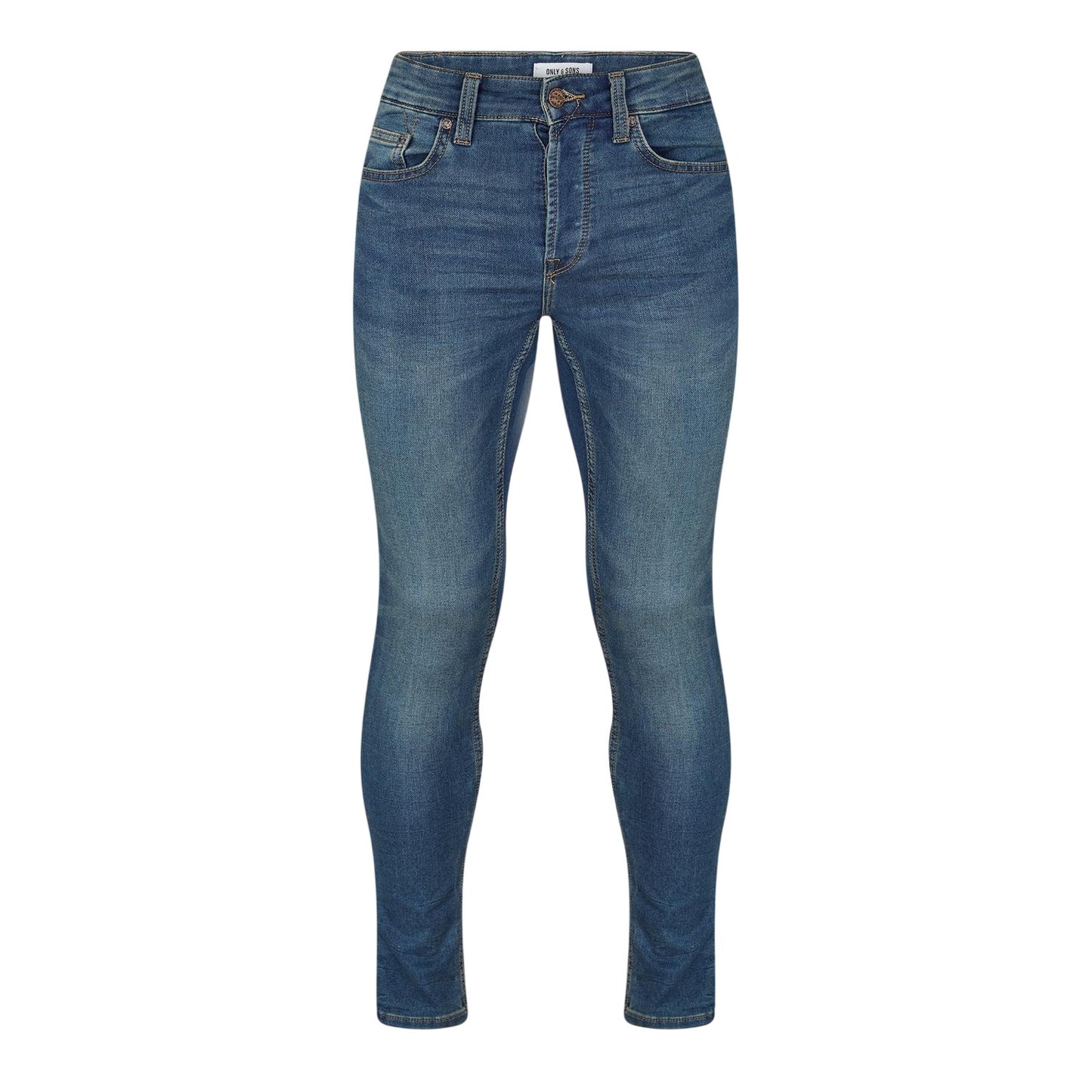 Blue - Front - Only Mens Denim Slim Jeans