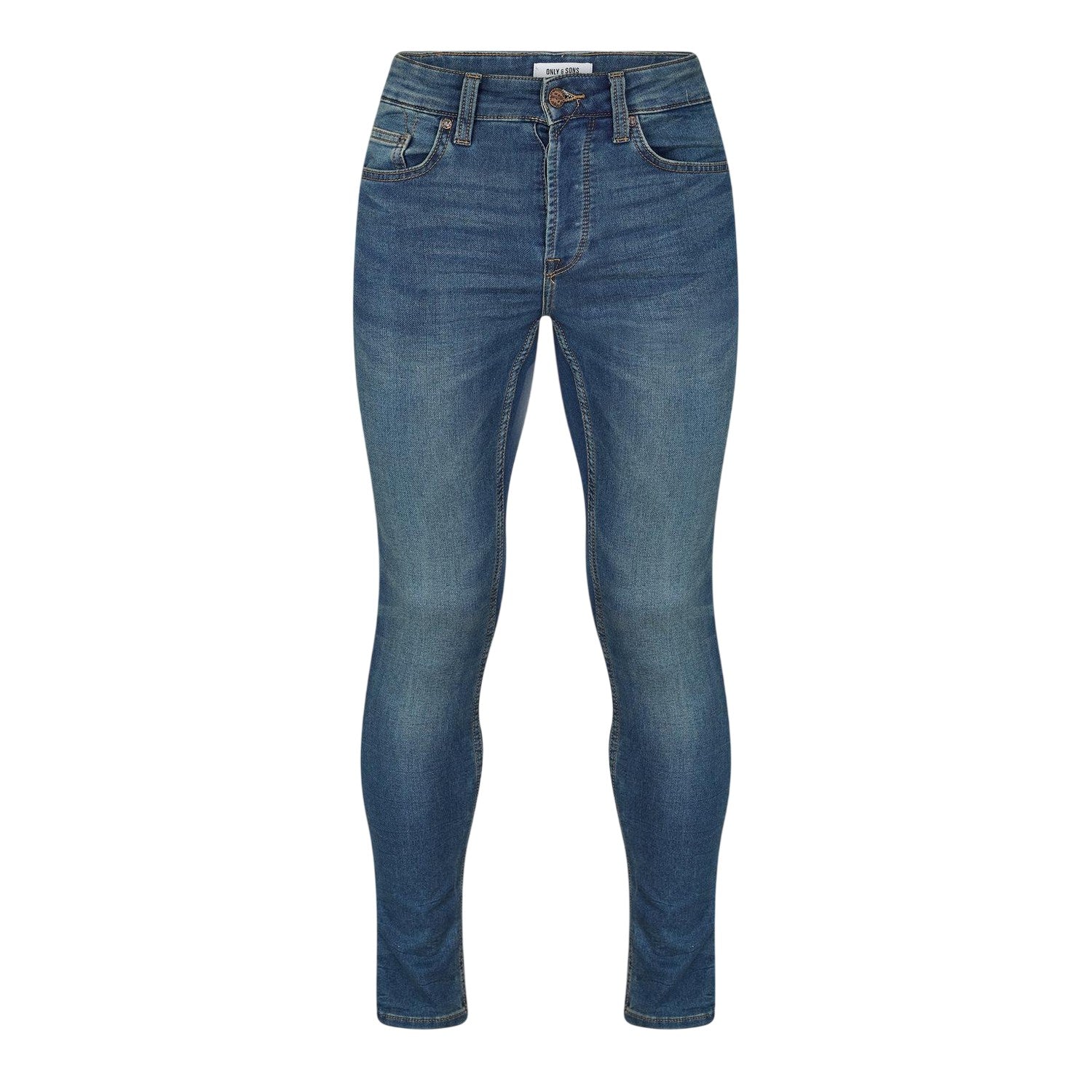 Blue - Front - Only Mens Denim Slim Jeans