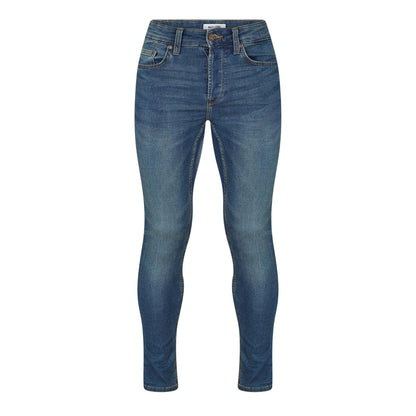 Blue - Front - Only Mens Denim Slim Jeans