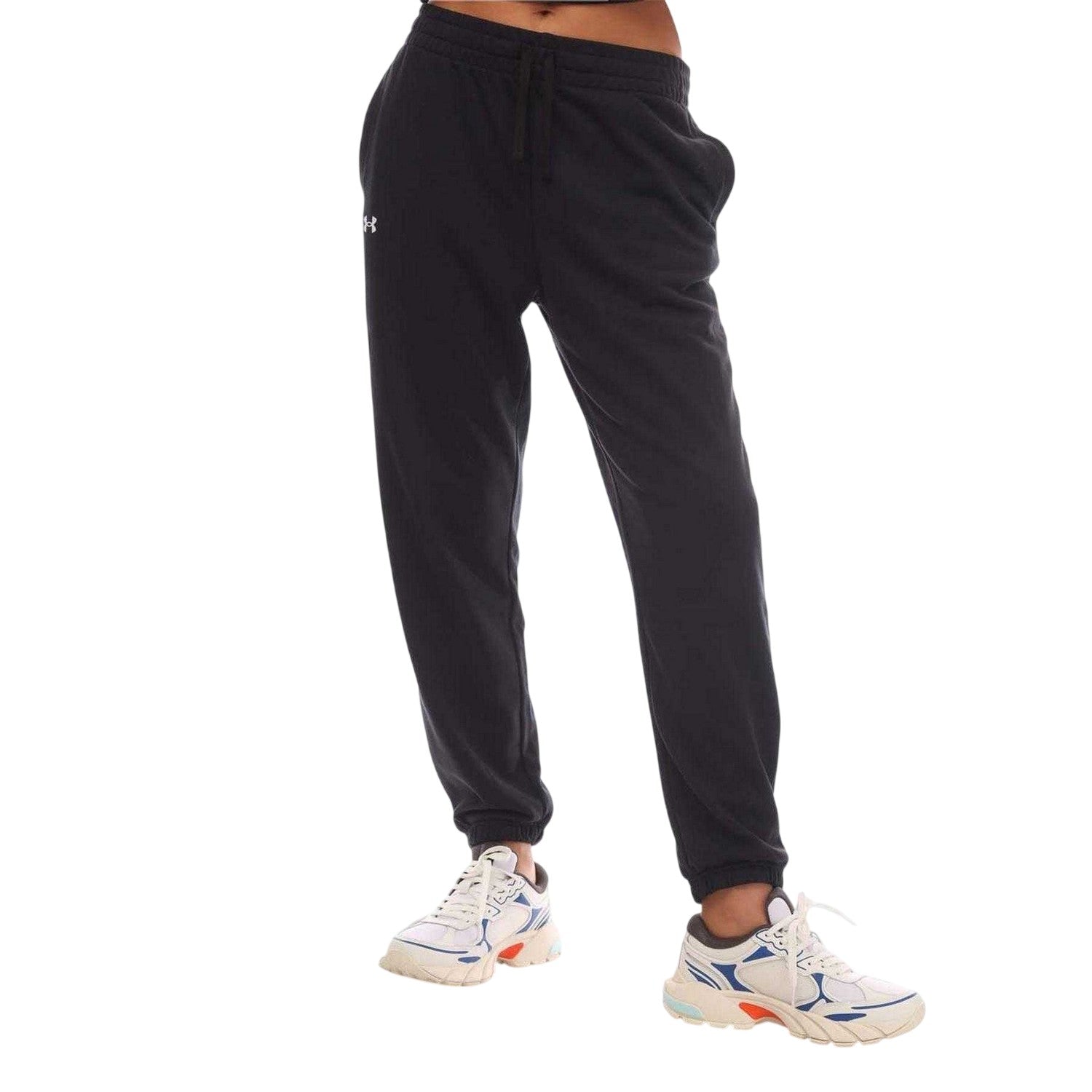 Black - Front - Under Armour Womens-Ladies Rival . Terrycloth Joggers