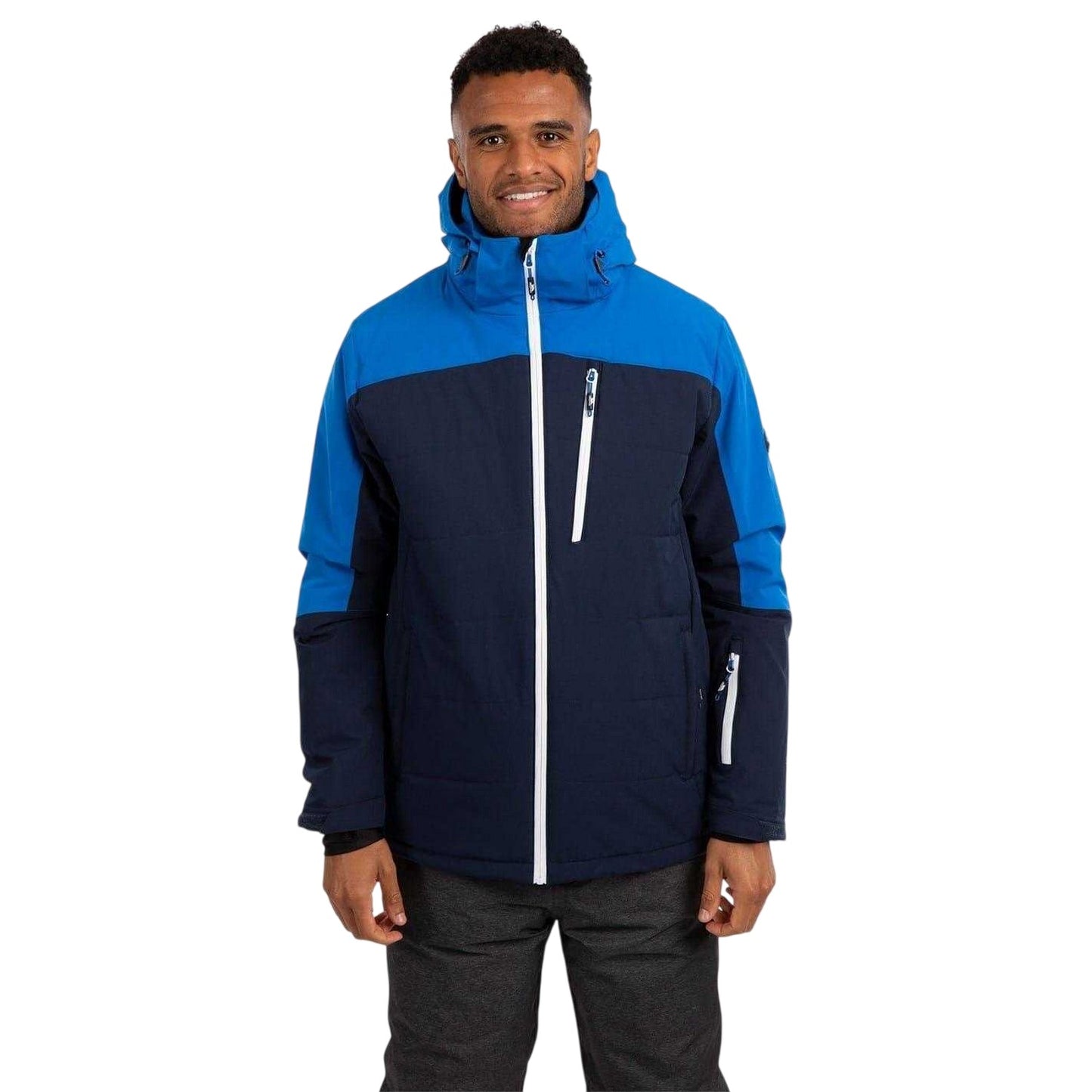Navy Flecked - Side - Trespass Mens Bowie Regular Ski Jacket