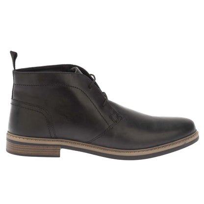 Black - Side - Dune London Mens Clydell Leather Chukka Boots