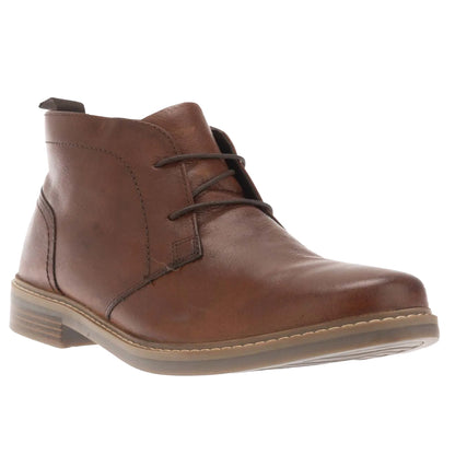 Brown - Front - Dune London Mens Clydell Leather Chukka Boots