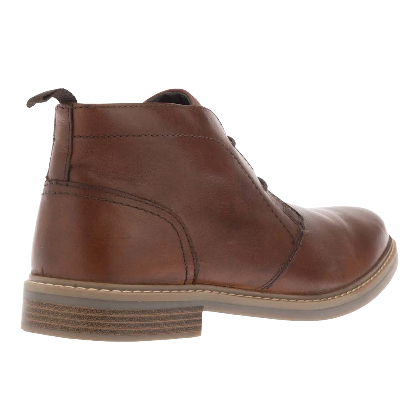 Brown - Back - Dune London Mens Clydell Leather Chukka Boots
