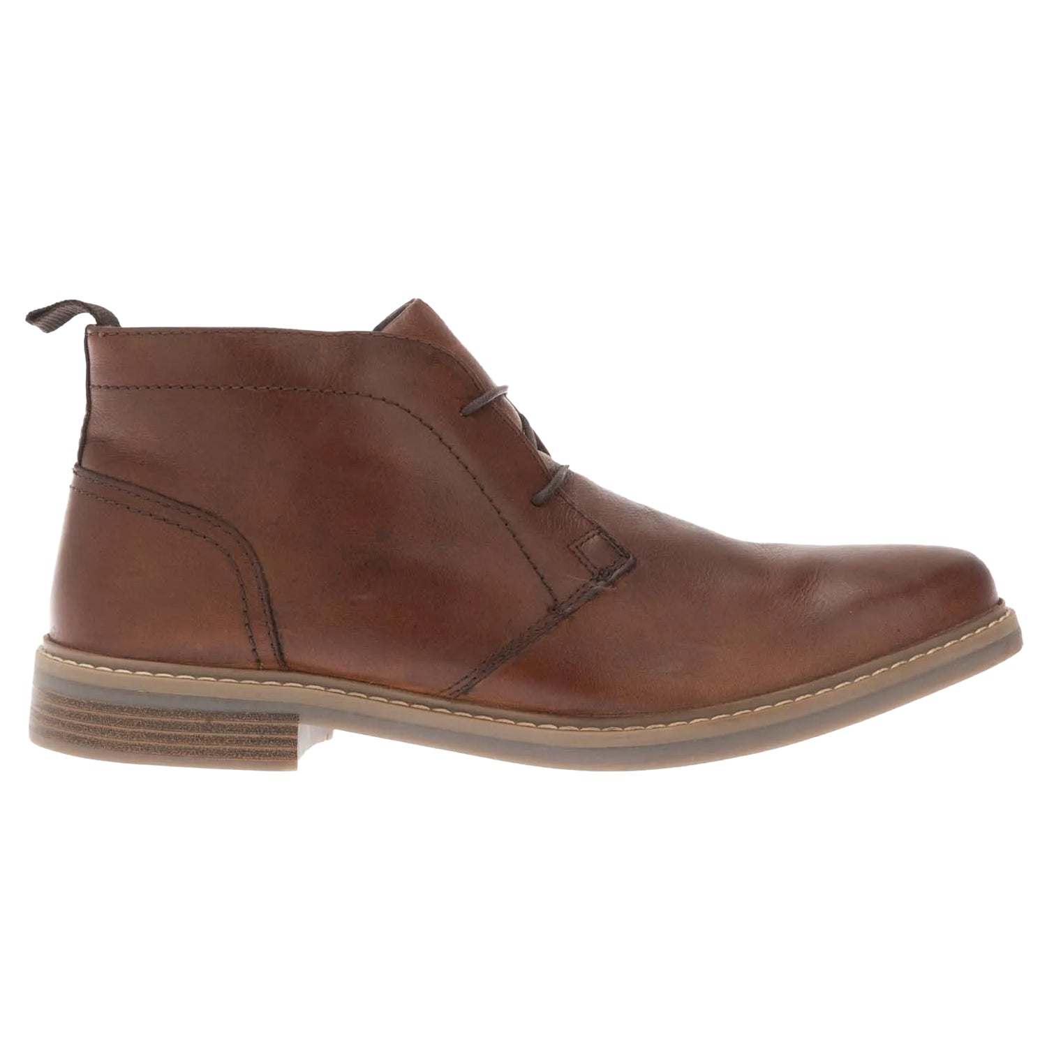 Brown - Side - Dune London Mens Clydell Leather Chukka Boots