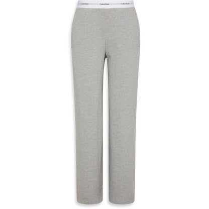 Grey - Front - Calvin Klein Womens-Ladies Jersey Open Hem Jogging Bottoms