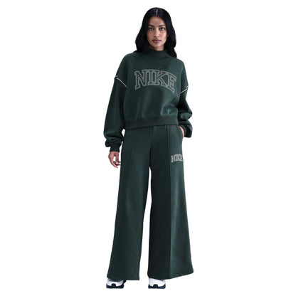 Seaweed - Front - Nike Womens-Ladies Logo Outline Wide Leg Tracksuit Bottoms