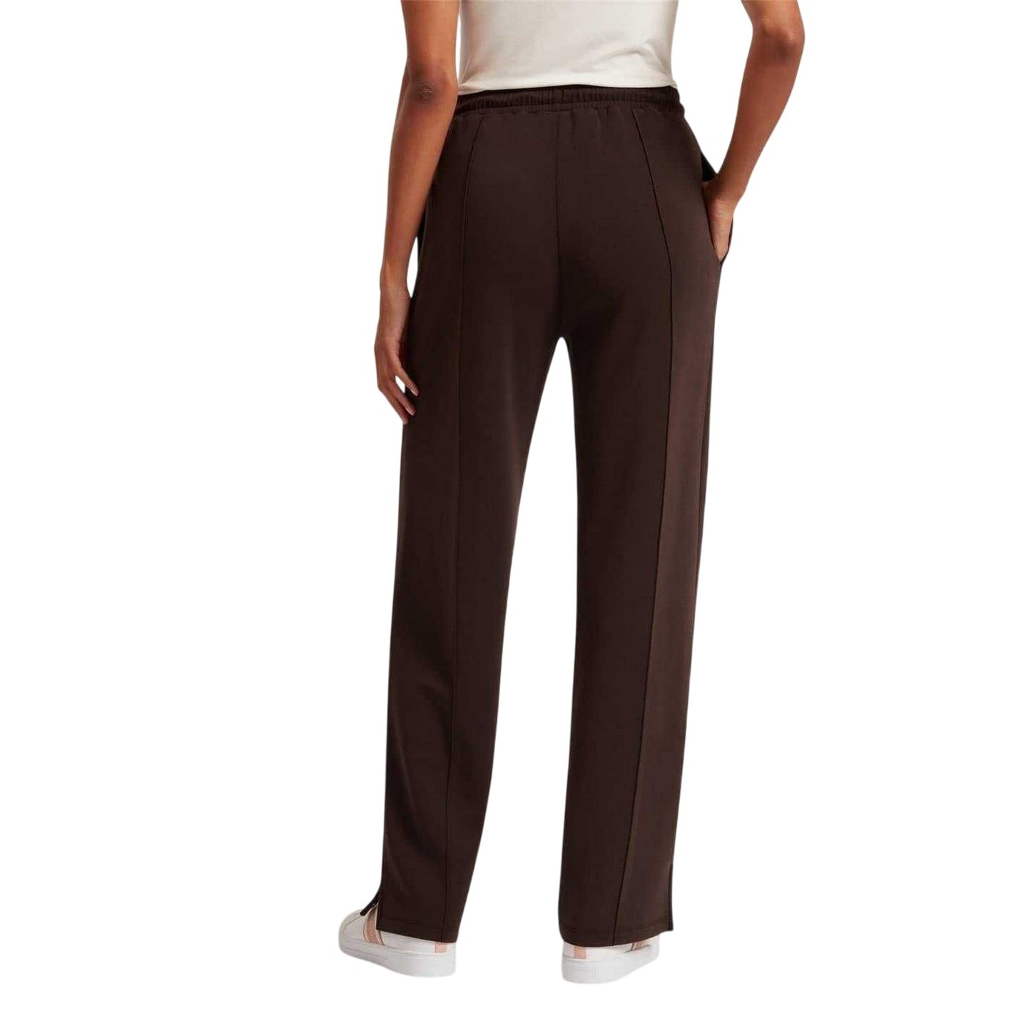 Dark Brown - Back - Ted Baker Womens-Ladies Open Hem Jogging Bottoms