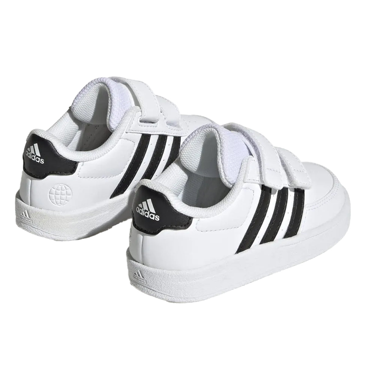 White-Black - Back - Adidas Childrens-Kids Breaknet 2.0 Synthetic Leather Court Shoes