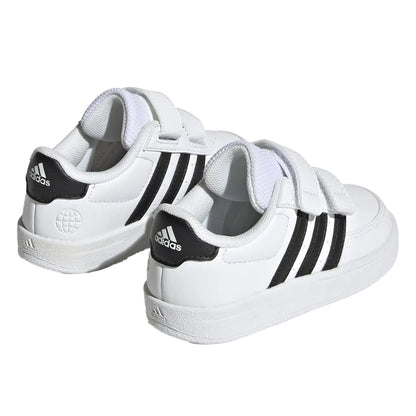 White-Black - Back - Adidas Childrens-Kids Breaknet 2.0 Synthetic Leather Court Shoes
