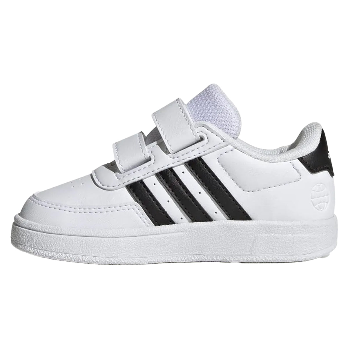 White-Black - Side - Adidas Childrens-Kids Breaknet 2.0 Synthetic Leather Court Shoes