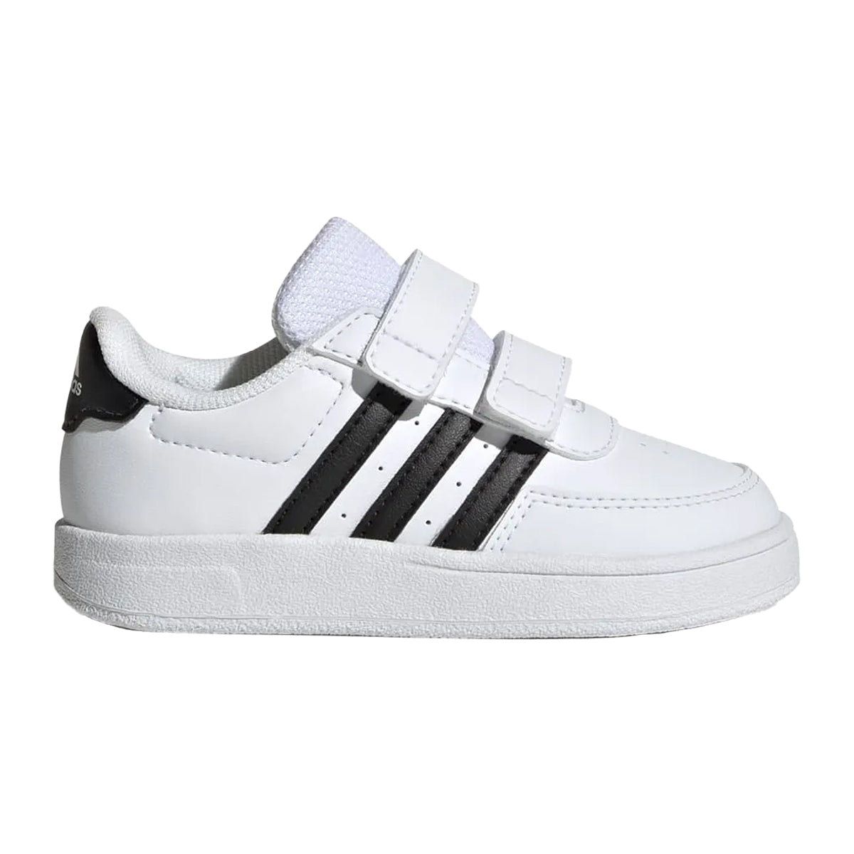 White-Black - Front - Adidas Childrens-Kids Breaknet 2.0 Synthetic Leather Court Shoes