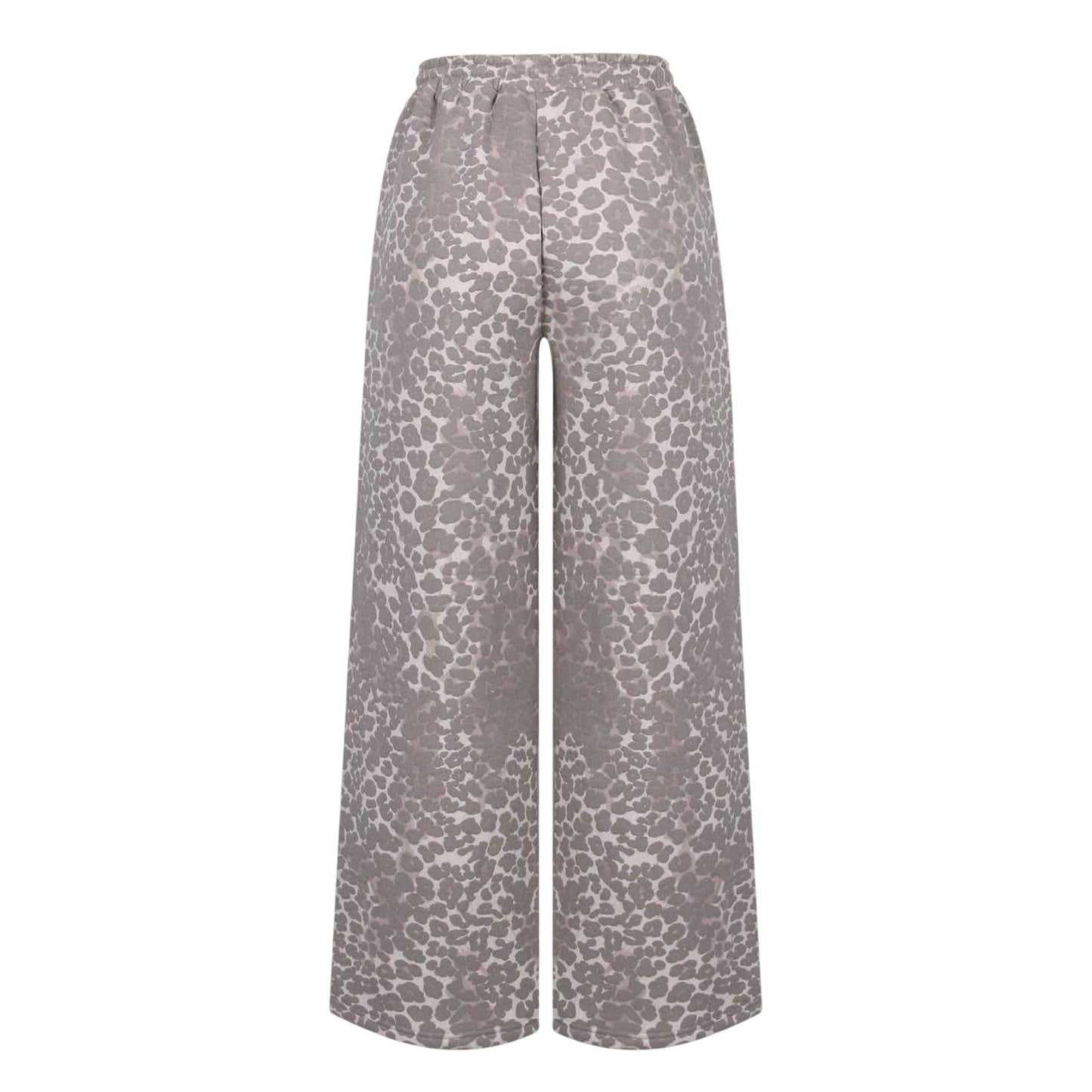 Leopard Print - Back - Miso Womens-Ladies Leopard Print Wide Leg Joggers