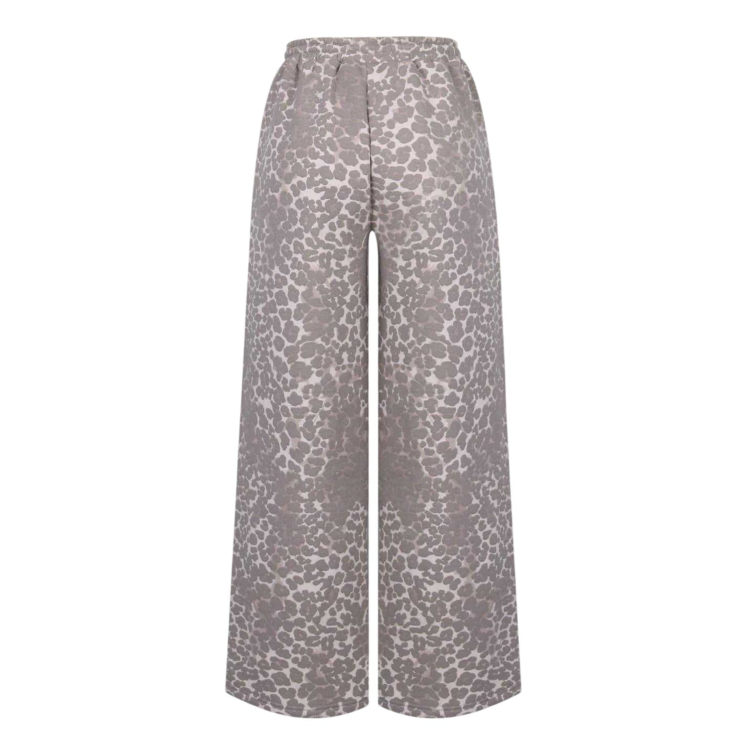 Leopard Print - Back - Miso Womens-Ladies Leopard Print Wide Leg Joggers