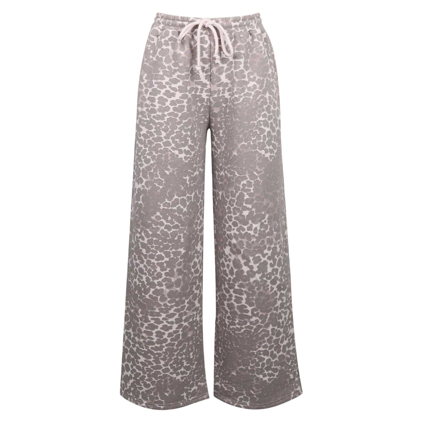 Leopard Print - Front - Miso Womens-Ladies Leopard Print Wide Leg Joggers