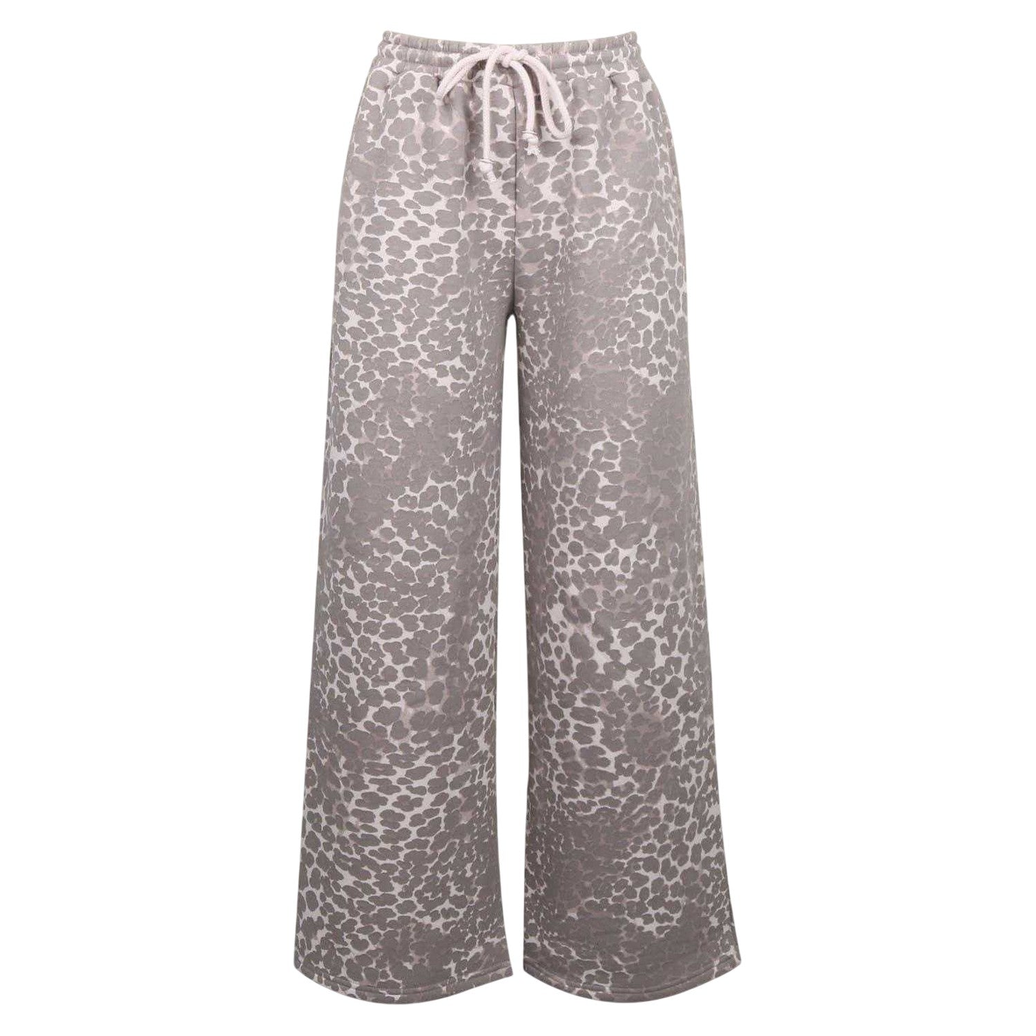 Leopard Print - Front - Miso Womens-Ladies Leopard Print Wide Leg Joggers