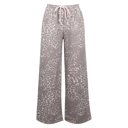 Leopard Print - Front - Miso Womens-Ladies Leopard Print Wide Leg Joggers