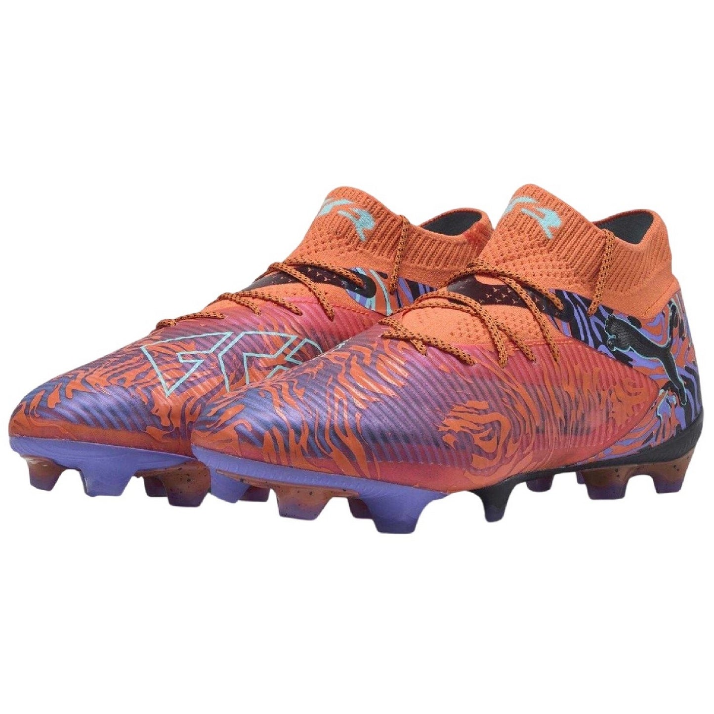 Orange-Black - Back - Puma Unisex Adult Future 8 Ultimate Firm Ground Football Boots