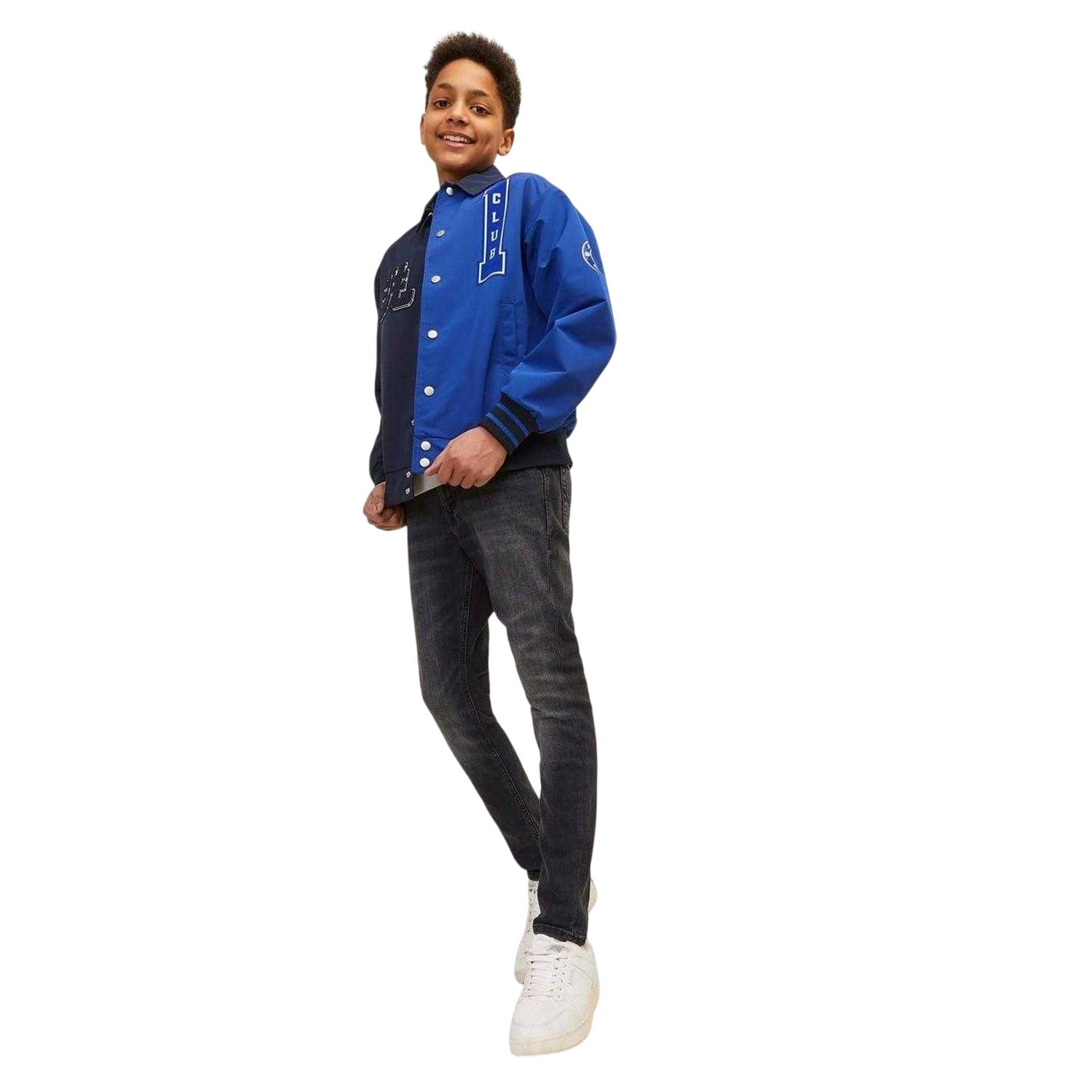 Black Denim - Side - Jack And Jones Boys Denim Skinny Jeans