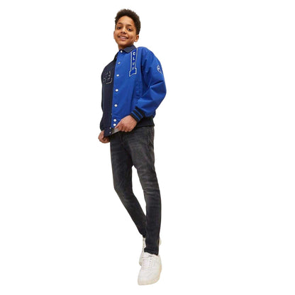 Black Denim - Side - Jack And Jones Boys Denim Skinny Jeans