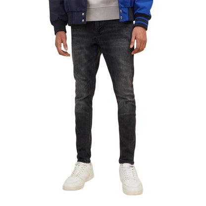 Black Denim - Front - Jack And Jones Boys Denim Skinny Jeans