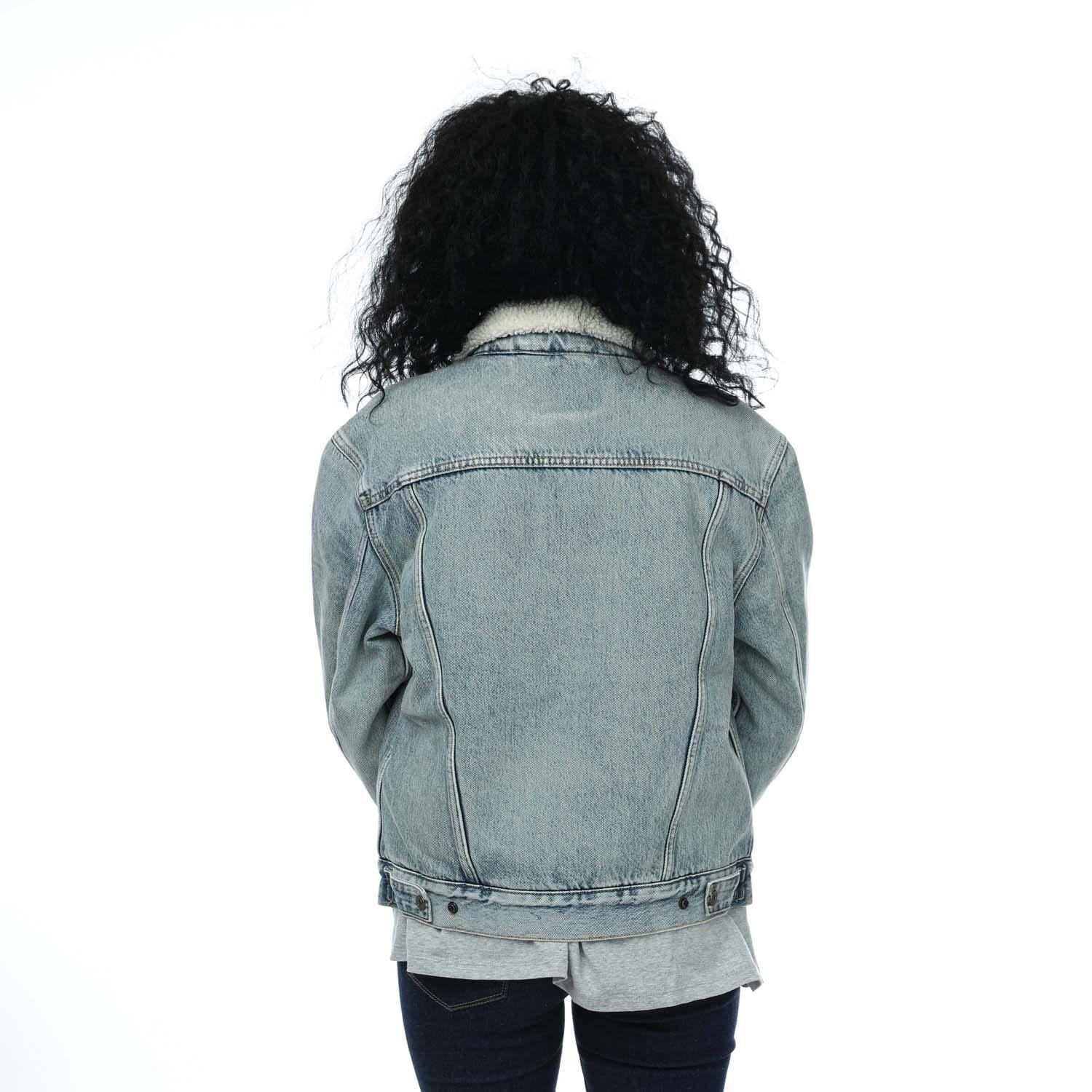 Denim - Back - Levis Womens-Ladies Ex-Boyfriend Sherpa Trucker Jacket