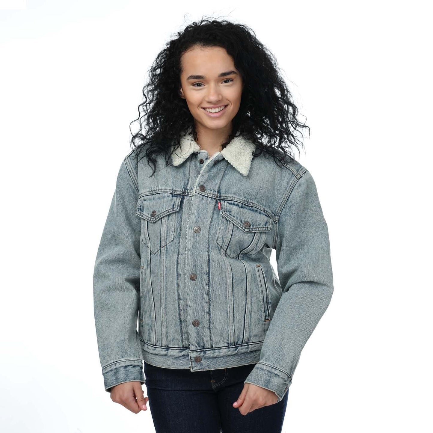 Denim - Front - Levis Womens-Ladies Ex-Boyfriend Sherpa Trucker Jacket