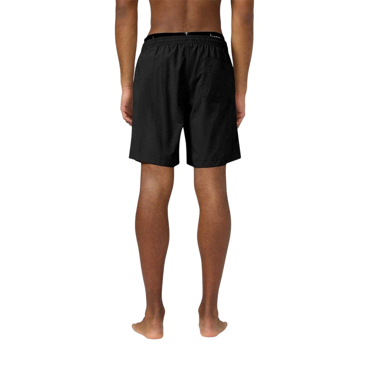 Black - Back - Champion Mens Embroidered Logo Swim Shorts