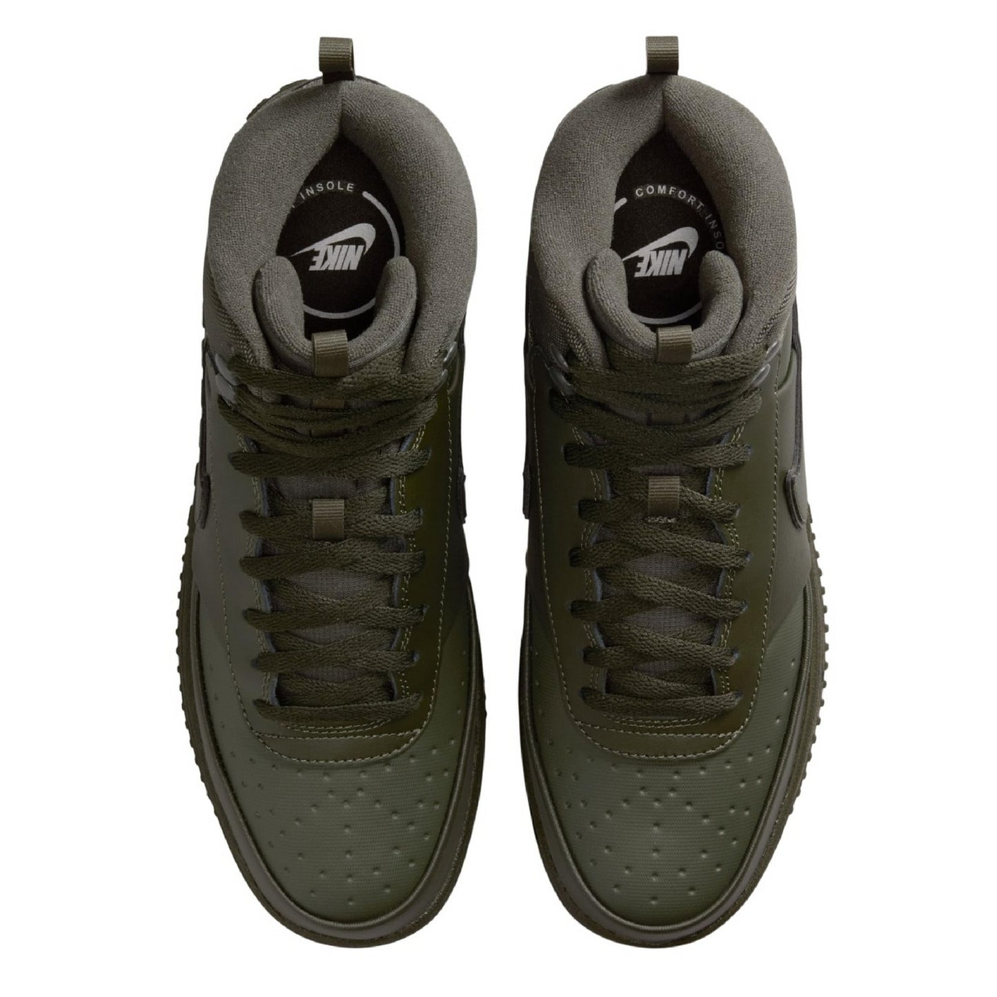 Khaki Green - Side - Nike Mens Court Vision Next Nature Synthetic High-top High Top Trainers