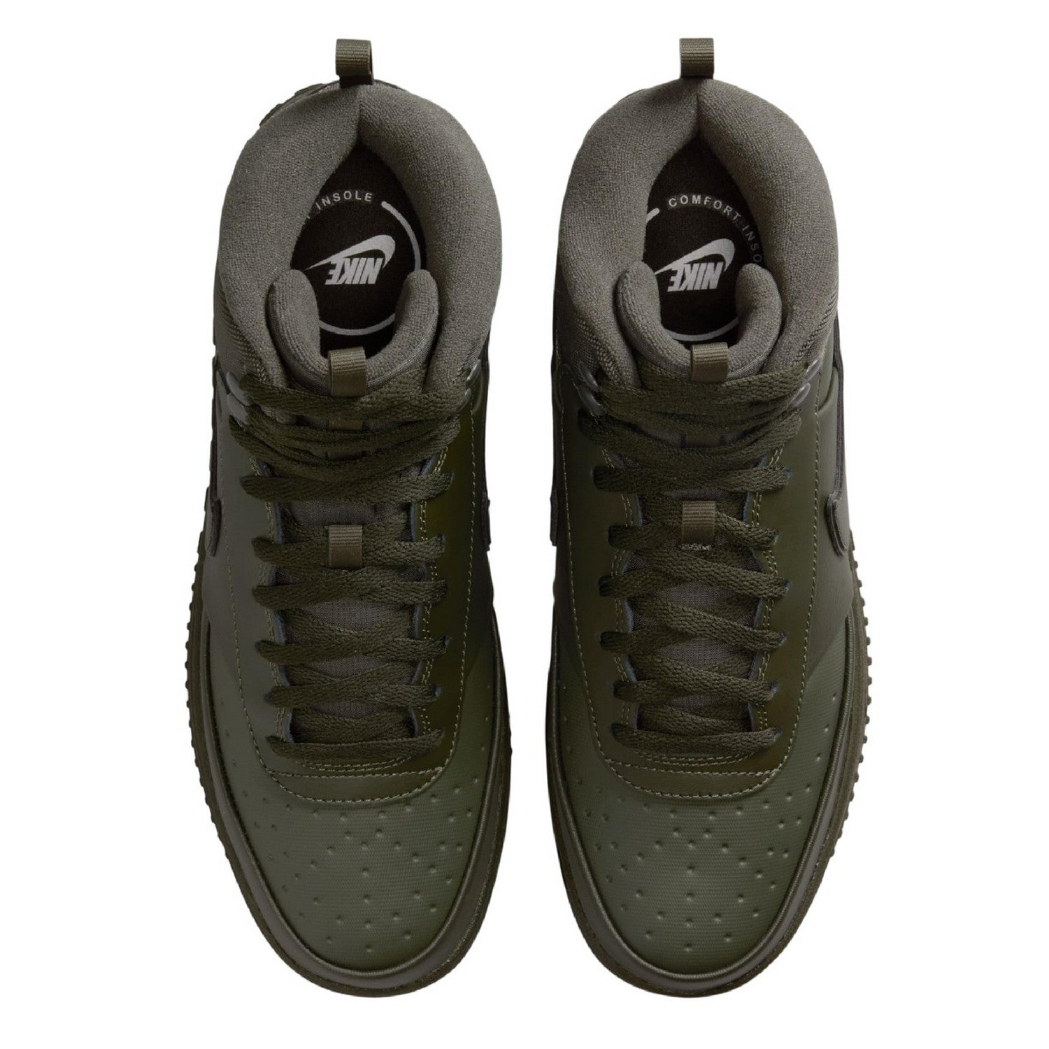 Khaki Green - Side - Nike Mens Court Vision Next Nature Synthetic High-top High Top Trainers